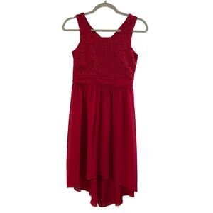 Speechless Girls Hi Low Dress Fit & Flare Lace Sleeveless Lined sz 16 Red